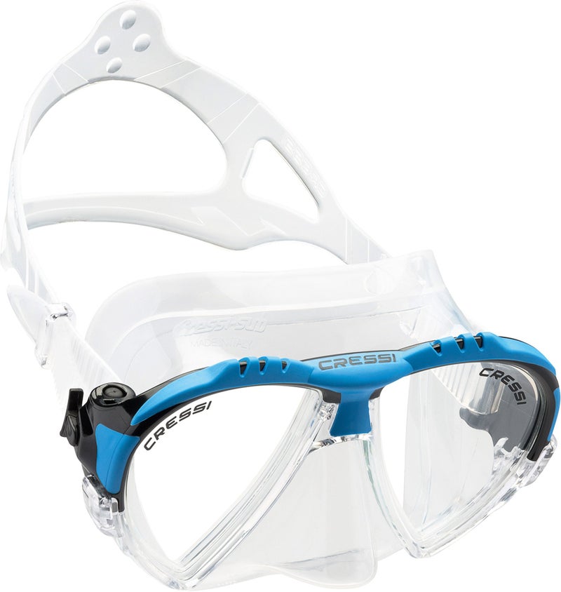 Cressi Matrix 2-Lens Masks, Clear/Blue - Image 1