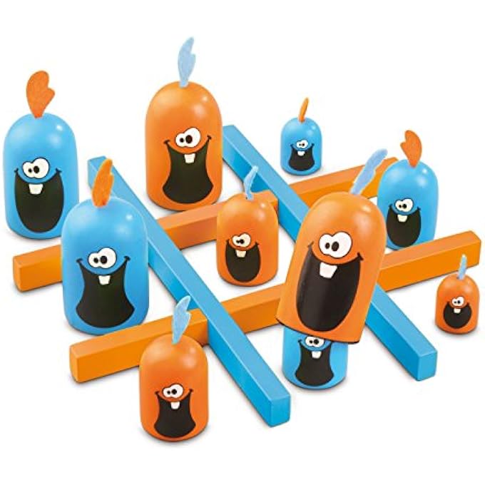 بلو أورانج Gobblet Gobblers Tic Tac Toe لعبة لوحية استراتيجية ممتعة حائزة على جائزة لعبة لوحية تعليمية صديقة للأطفال والأسرة من قبل Games 2 لاعبين للأعمار من 5 105 - Image 3