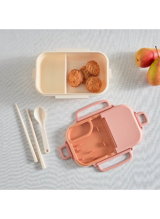 Home Box Neo Sarah 3-Piece 2-Grid Lunch Box Set with Spoon and Chopsticks 800 ml  - Image 2