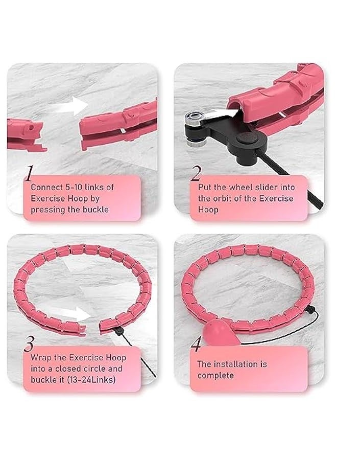 TRASSLE Smart Weighted Pilates Hoop,with Detachable Links & Waist Trainer,Adjustable Fitness Equipment for Women, Ideal for Home Workouts - Image 4