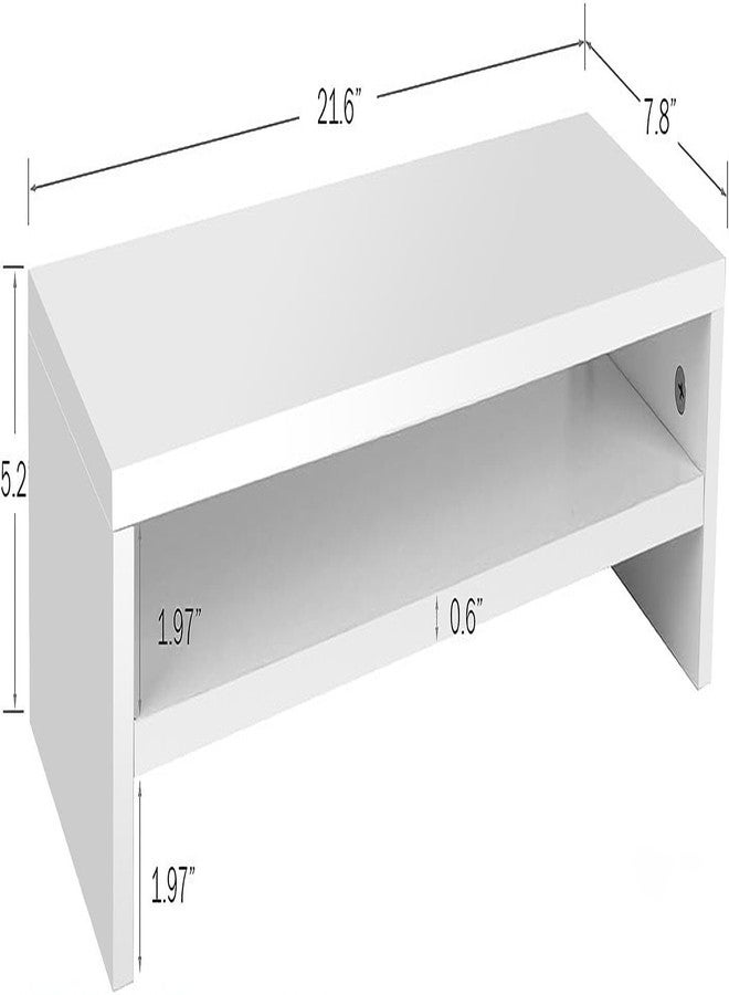 BEYGORM Monitor Stand Riser, 2 Tiers Screen Stand for Laptop ComputerTVPCPrinter, Multifunctional Desktop Organizer 216L x 78" W x 52" H (White) - Image 3