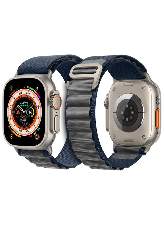 CATANES - Watch Ultra Smartwatch with Rugged Titanium Case and Alpine Loop 49mm Fitness Tracker Precision GPS Action Button Extra Long Battery Life with Blue Alpine Loop Band - Image 1
