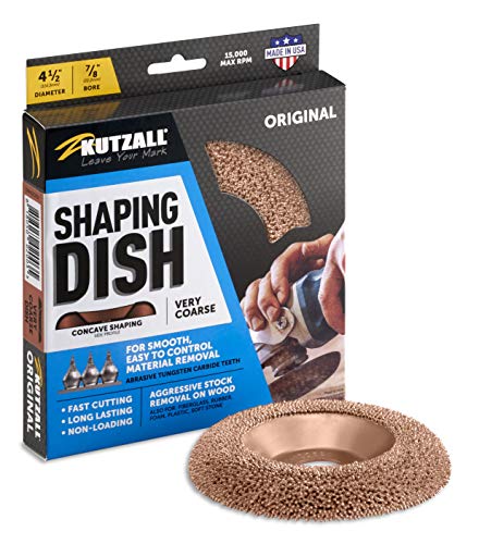 Kutzall طبق تشكيل كوتزال الأصلي - خشن جداً، 4-1⁄2" (114.3mm) قطر × 7⁄8" (22.2mm) ثقب - ملحق طاحونة زاوية للأخشاب من ديوالت، بوش، ميلووكي. كربيد التنغستن الكاشط DW412O550 - Image 1