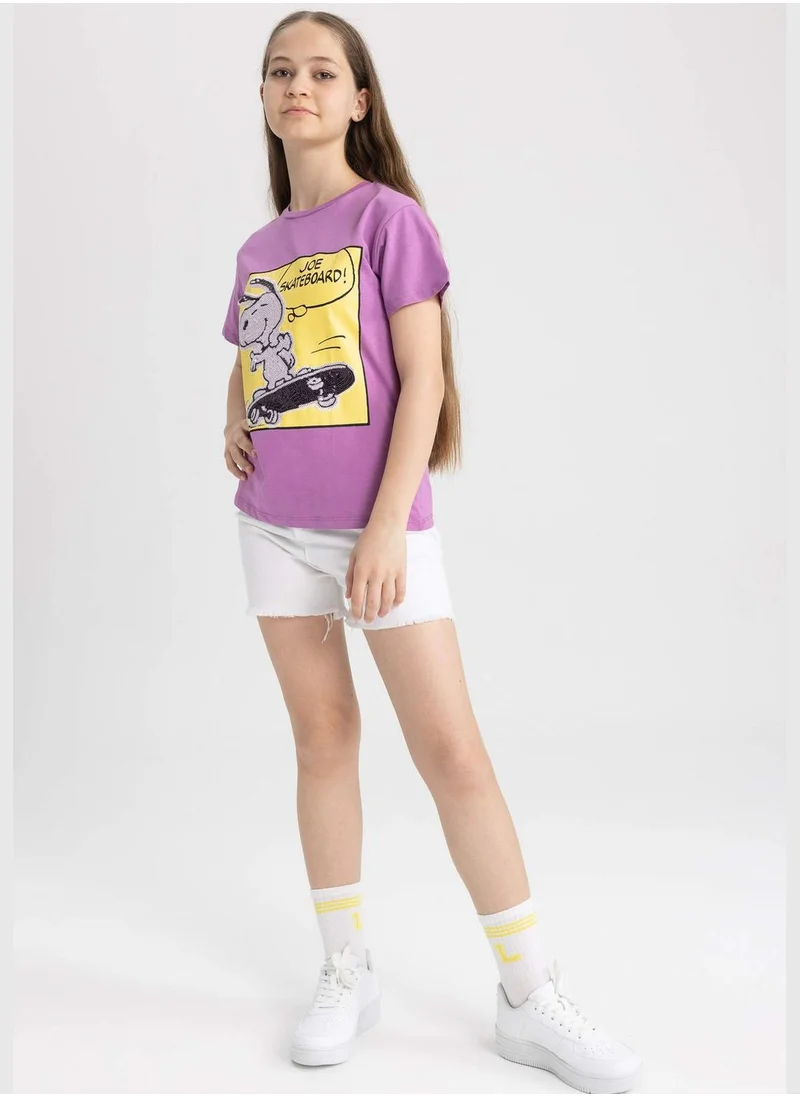 ديفاكتو Girl Snoopy Licenced Regular Fit Short Sleeve Body