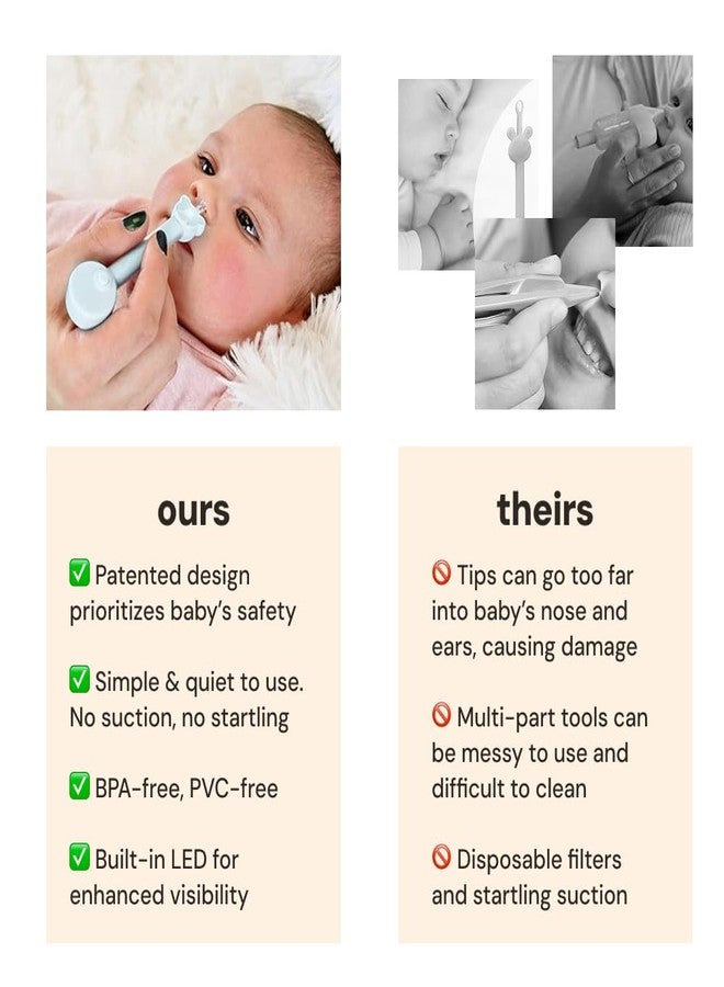 oogiebear Brite - Baby Nose Cleaner and Ear Wax Removal Tool. Baby Gadget with Nighttime LED Light. Safe Snot Booger Picker for Newborns, Infants & Toddlers - Image 3