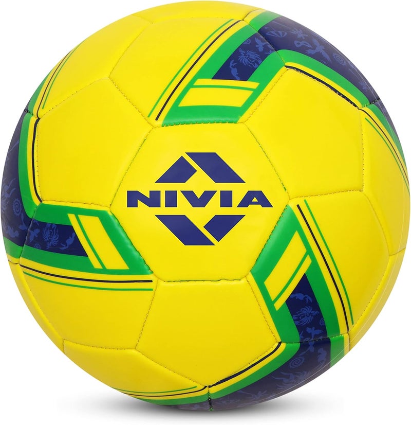 Nivia SPINNER MACHINE STITCHED PVC FOOTBALL SIZE -5 (BRAZIL) Multicolor - Image 1