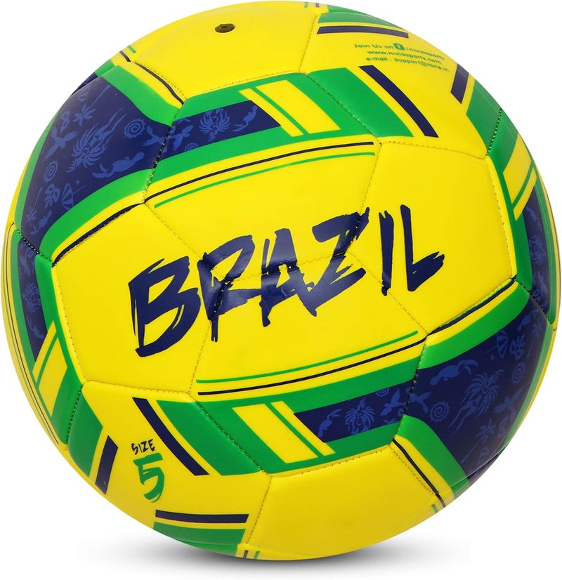 Nivia SPINNER MACHINE STITCHED PVC FOOTBALL SIZE -5 (BRAZIL) Multicolor - Image 5