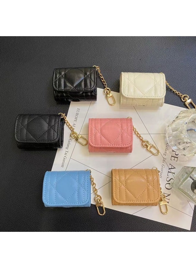 Generic - For Apple AirPods Pro Headset Protective Case Wireless 123 Generation Bluetooth Leather Small Chanel Universal Soft Case-Color:02#-Applicable Model:7.5cm * 6.5cm * 3cm Universal - Image 1