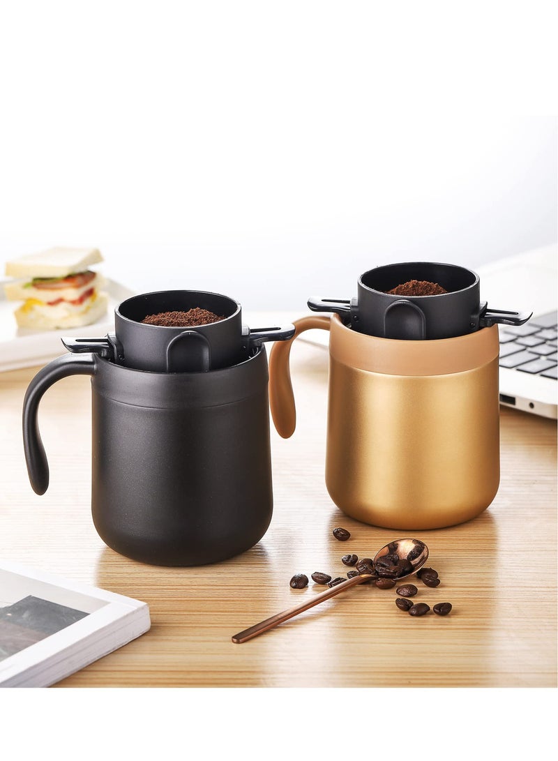 Portable Coffee Maker Set with Stainless Steel Mug and Collapsible Filter for Fresh Coffee on the Go Ideal for Camping Travel and Office - Image 2