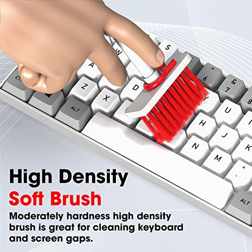 Sounce 8 in 1 Soft Brush Cleaning Tools Kit for Keyboard, Earphone, Laptop, Camera & Lens, LED LCD Screen Display Cleaner 2 Soft High-Density Brush Set with Keycap Puller and Premium Microfiber Cloth - Image 3