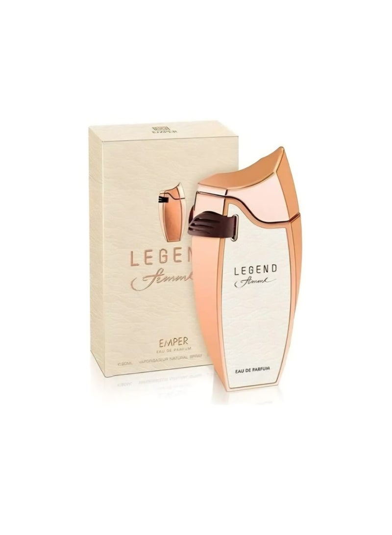 Legend Femme perfume from the Imperial Perfume House Emper, is a women's fragrance that combines floral, fruity, and warm woody notes.