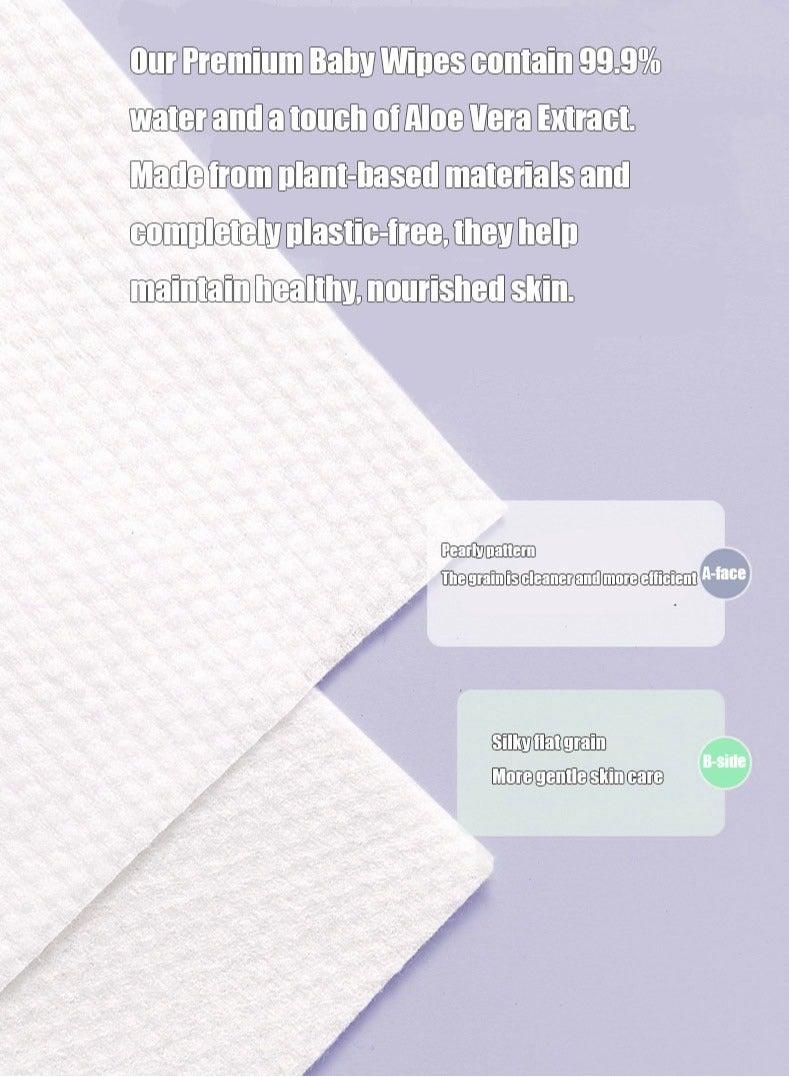 Baby Wipes 80 wipes*4 Packs Cleansing Water Wet Wipes for Babies and Adults 99.9% Purified Multi Purpose Aqua Wipes Ideal for Sensitive Skin and Gentle Baby Care - Image 5