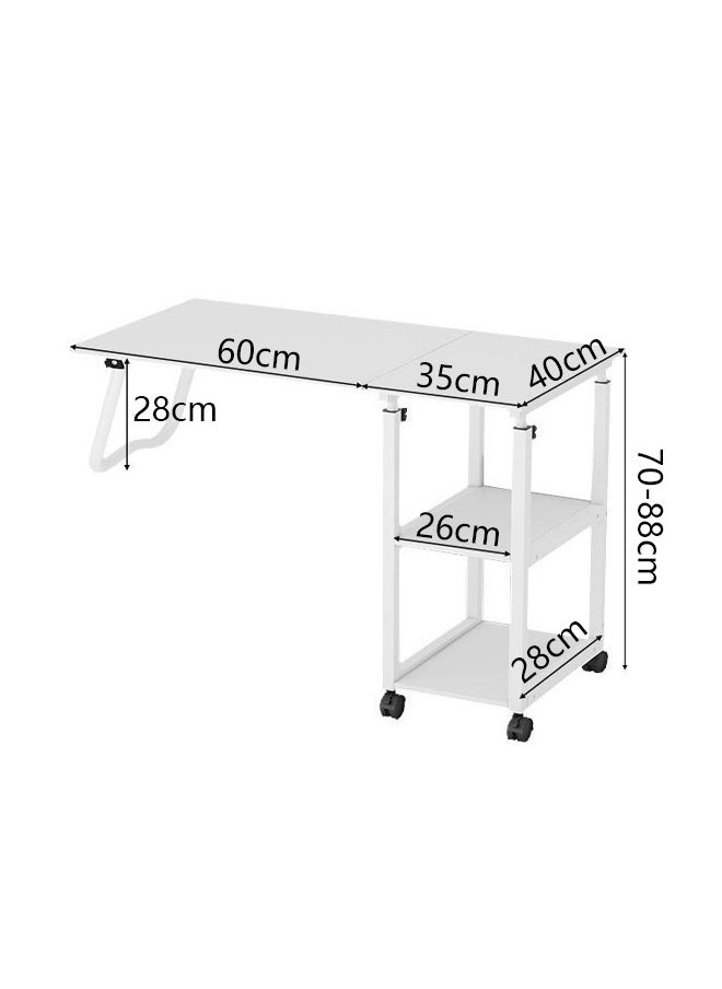 Foldable Sofa Side Table with Wheels and Storage Tray for Sofa Living Room Bedroom Bedside Coffee Small Space