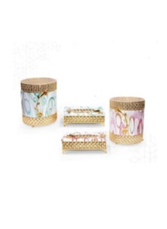 Tissue box set with wooden paper basket