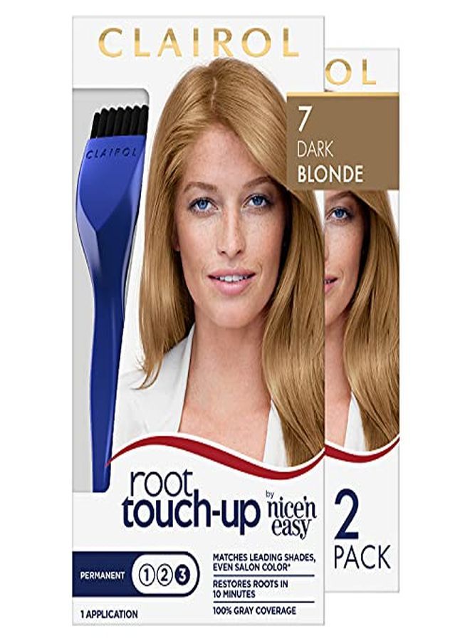 CLAIROL Root Touch-Up By Nice'N Easy Permanent Hair Dye, 7 Dark Blonde Hair Color, 2 Count  - Image 1