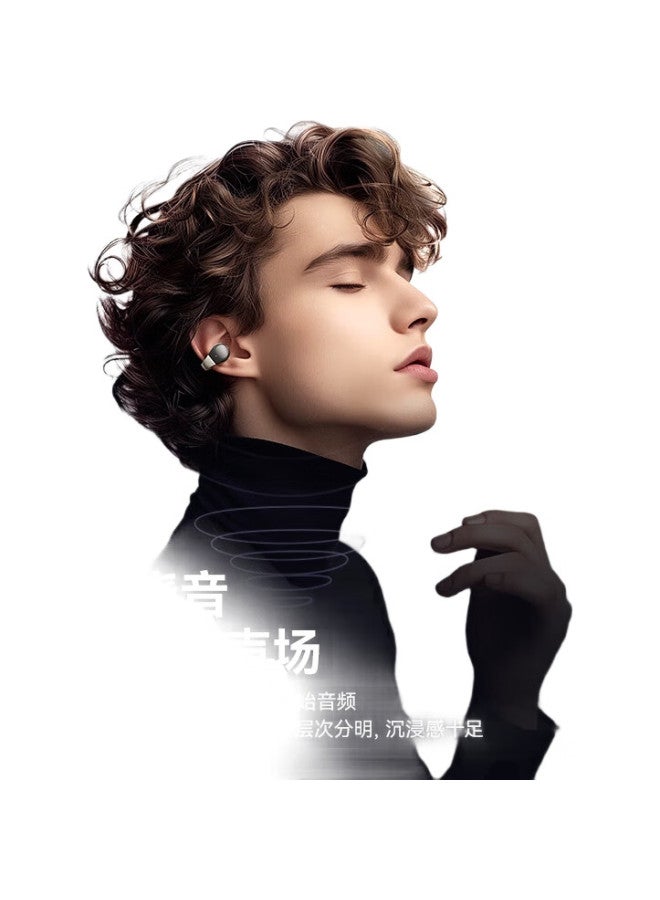 Sansui Tw90 Bluetooth Headphones [Smaller | More Comfortable] Bone Conduction Concept, Open-Ear Wireless Ear Clip-On For Running, Compatible With Huawei, Xiaomi, Apple, Black - Image 3