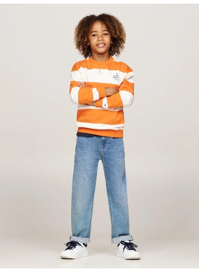 تومي هيلفيغر Youth Striped Sweatshirts