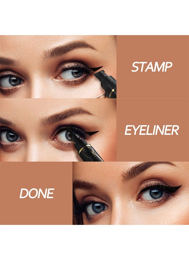 Anglicolor Liquid Eyeliner Stamp, Winged Eyeliner Stamp, Waterproof Long Lasting Dual Ended Eyeliner Pen for Women Christmas Gift (Black)  - Image 5