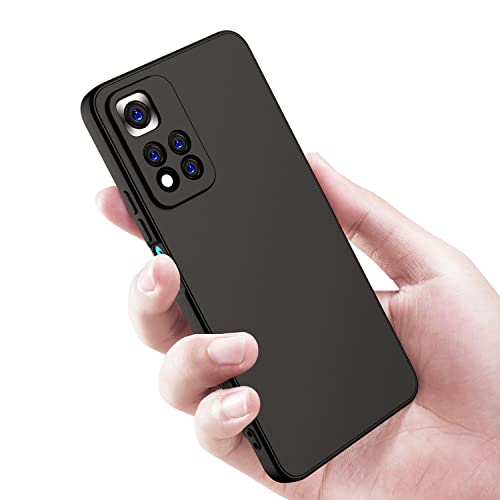 Kapa Matte Lens Protective Back Cover for Xiaomi 11i / 11i Hypercharge, Slim Silicone with Soft Lining Shockproof Flexible Full Body Bumper Case (Black) - Image 5