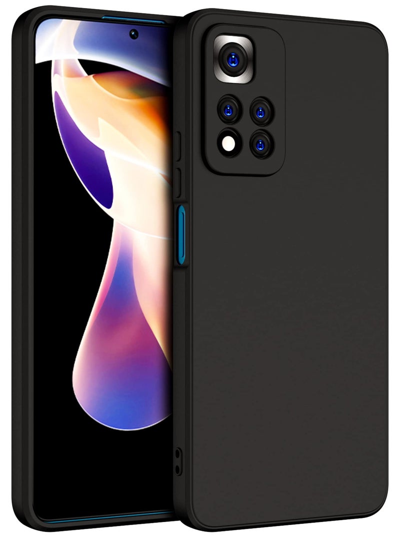 Kapa Matte Lens Protective Back Cover for Xiaomi 11i / 11i Hypercharge, Slim Silicone with Soft Lining Shockproof Flexible Full Body Bumper Case (Black) - Image 1