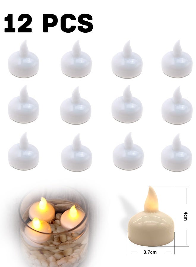 Waterproof LED light floating candle flameless tea light Ramadan light LED floating candle light (12 pieces) - Image 1