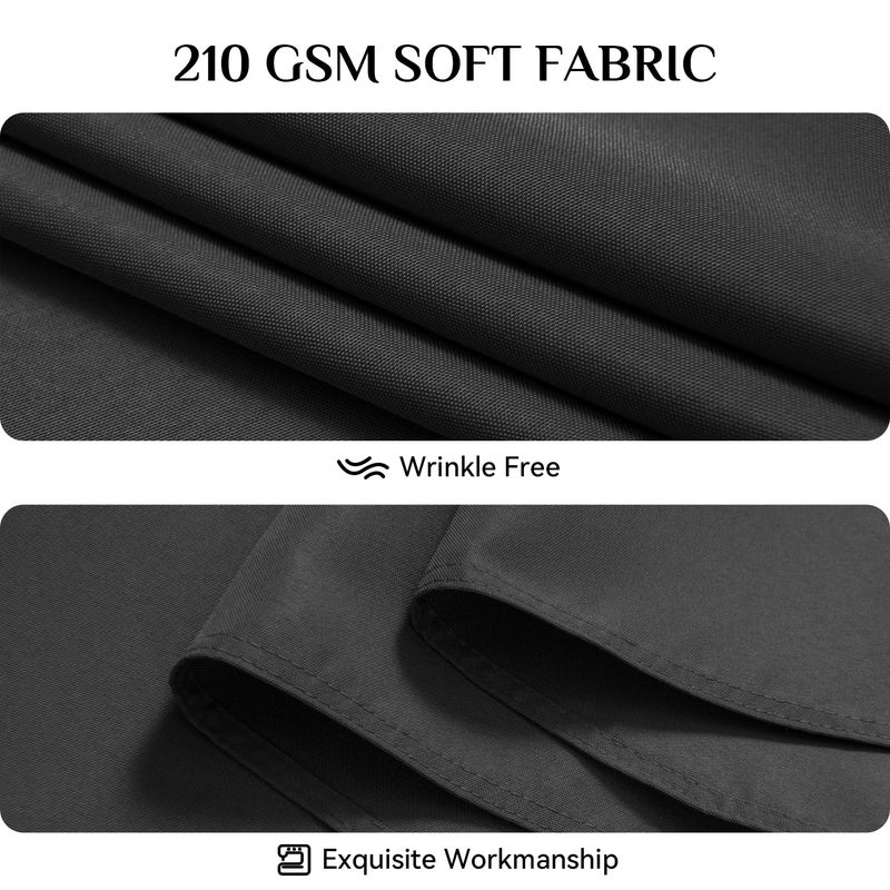 Softalker Rectangle Tablecloth, Waterproof & Stain Resistant Table Cloths Wrinkle Free Fabric Washable 210GSM Polyester Table Cover for Dining/Party/Outdoor - 90 x 132 inch,Black - Image 5