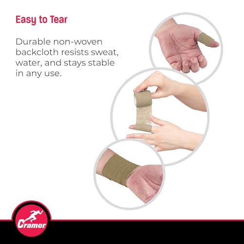 Cramer Eco-Flex Self-Stick Stretch Tape, Beige Roll, 3″ x 5 Yards, Latex-Free Cohesive Bandage Wrap, Easy Tear Athletic Tape for Compression, Medical & Sports Use, Single Roll - Image 4