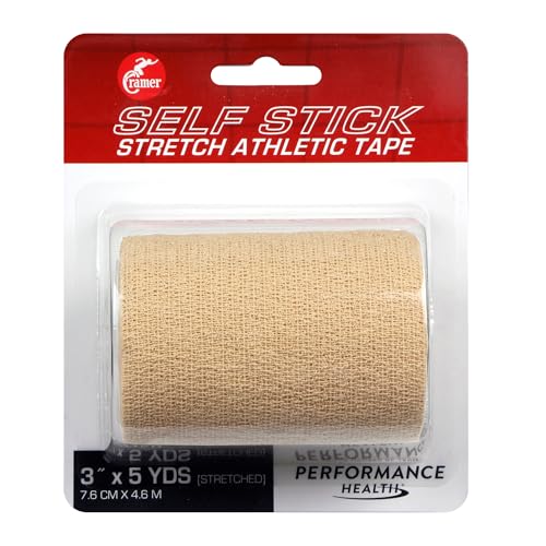 Cramer Eco-Flex Self-Stick Stretch Tape, Beige Roll, 3″ x 5 Yards, Latex-Free Cohesive Bandage Wrap, Easy Tear Athletic Tape for Compression, Medical & Sports Use, Single Roll - Image 1