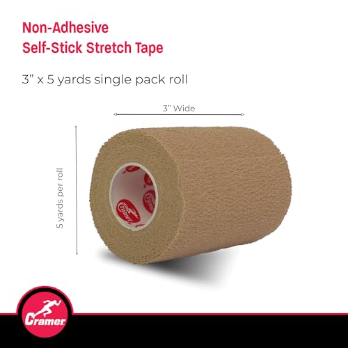 Cramer Eco-Flex Self-Stick Stretch Tape, Beige Roll, 3″ x 5 Yards, Latex-Free Cohesive Bandage Wrap, Easy Tear Athletic Tape for Compression, Medical & Sports Use, Single Roll - Image 2