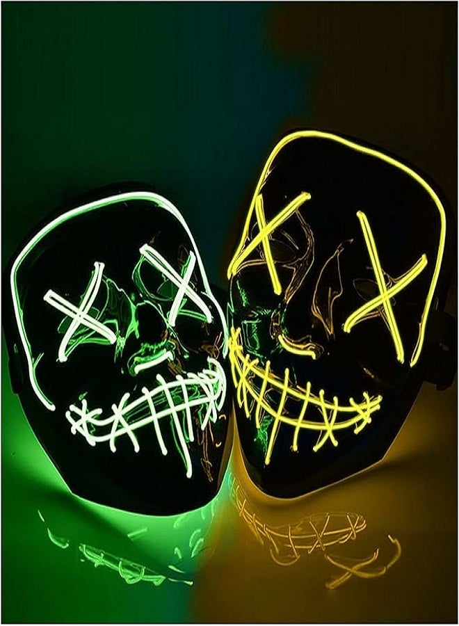 LED Mask Light Up Mask with 3 Lighting Modes Halloween Scary Mask for Halloween Cosplay Party - Image 1