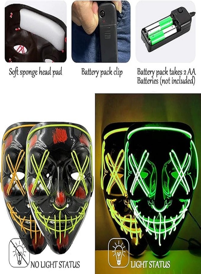 LED Mask Light Up Mask with 3 Lighting Modes Halloween Scary Mask for Halloween Cosplay Party - Image 5