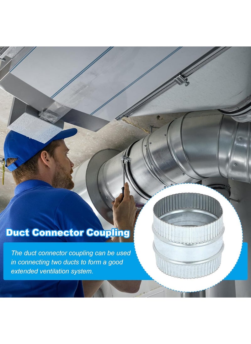 PATIKIL PATIKIL 3 Inch Duct Connector Coupling Galvanized Steel Straight Dryer Vent Coupler Flexible Ducting Collar Connector Round Crimped Ventilation Duct Extension for HVAC System Pipe  - Image 4