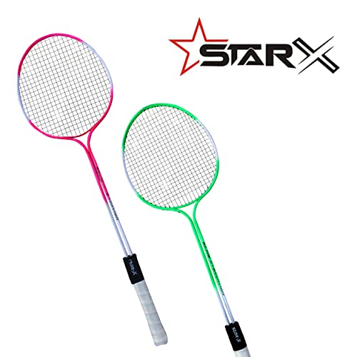 StarX Multi-Shaft Steel Badminton Racquet Set, Adult G4-3 3/4-Inch (Multicolor) Pack of 2 - Image 5