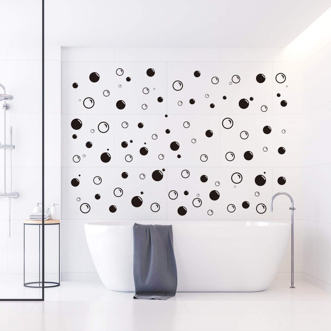 BUBBLE WALL DECALS 100PCS VINYL STICKERS WITH QUOTES FOR BATHROOM BEDROOM LIVING ROOM DECOR