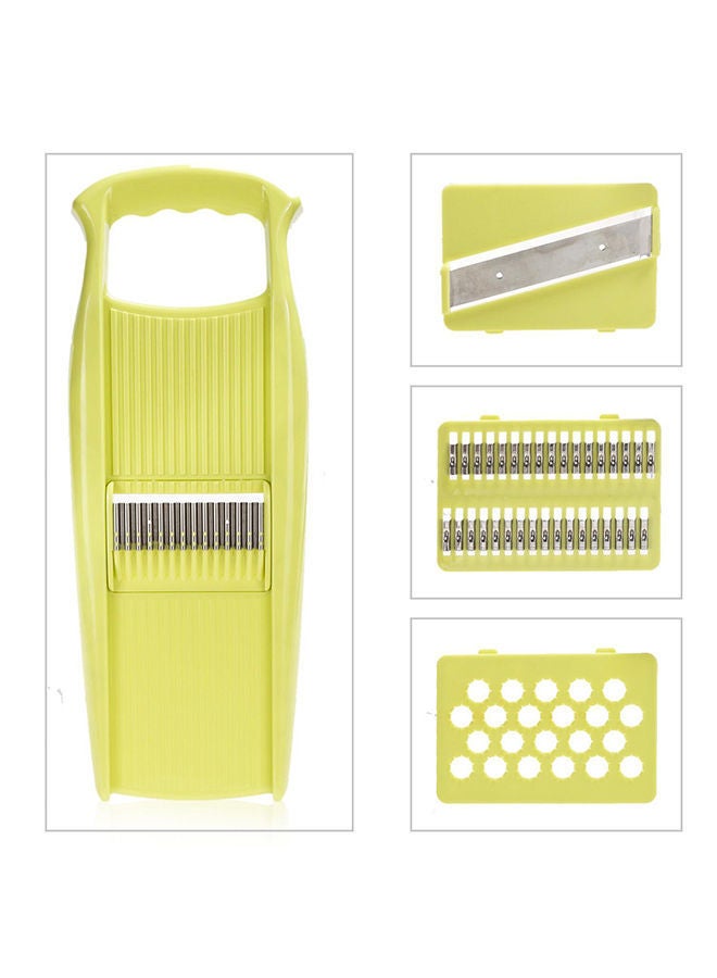 NIBEMINENT Vegetable Slicer With Stainless Steel Blades Green 34x13x3centimeter - Image 2