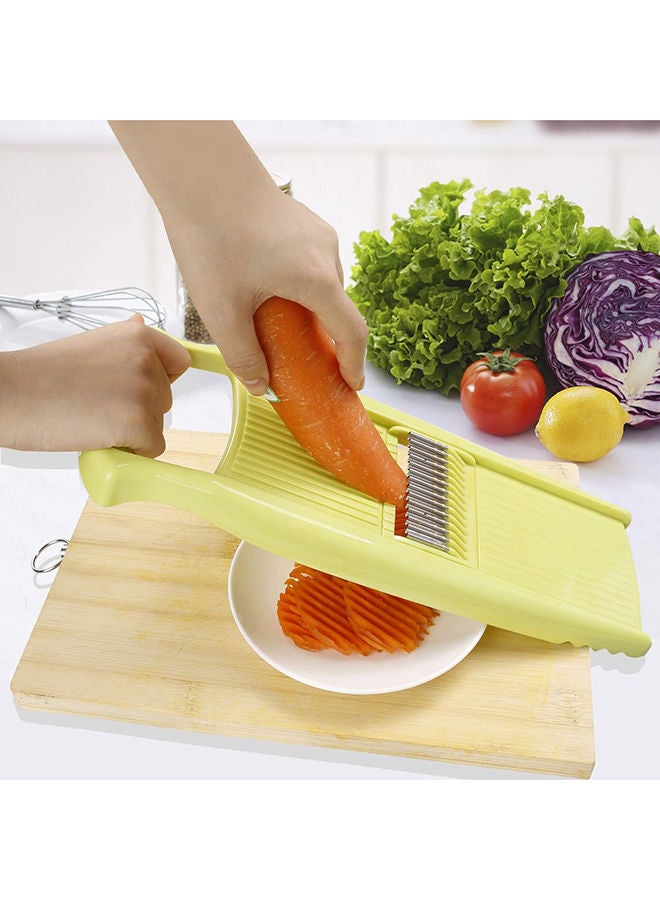 NIBEMINENT Vegetable Slicer With Stainless Steel Blades Green 34x13x3centimeter - Image 4