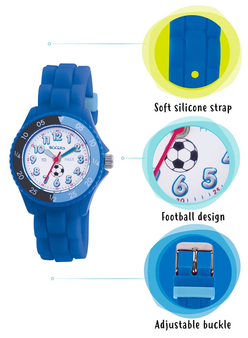 تيكرز ساعة تيكرز للأولاد - كرة قدم زرقاء بحزام سيليكون - Image 3