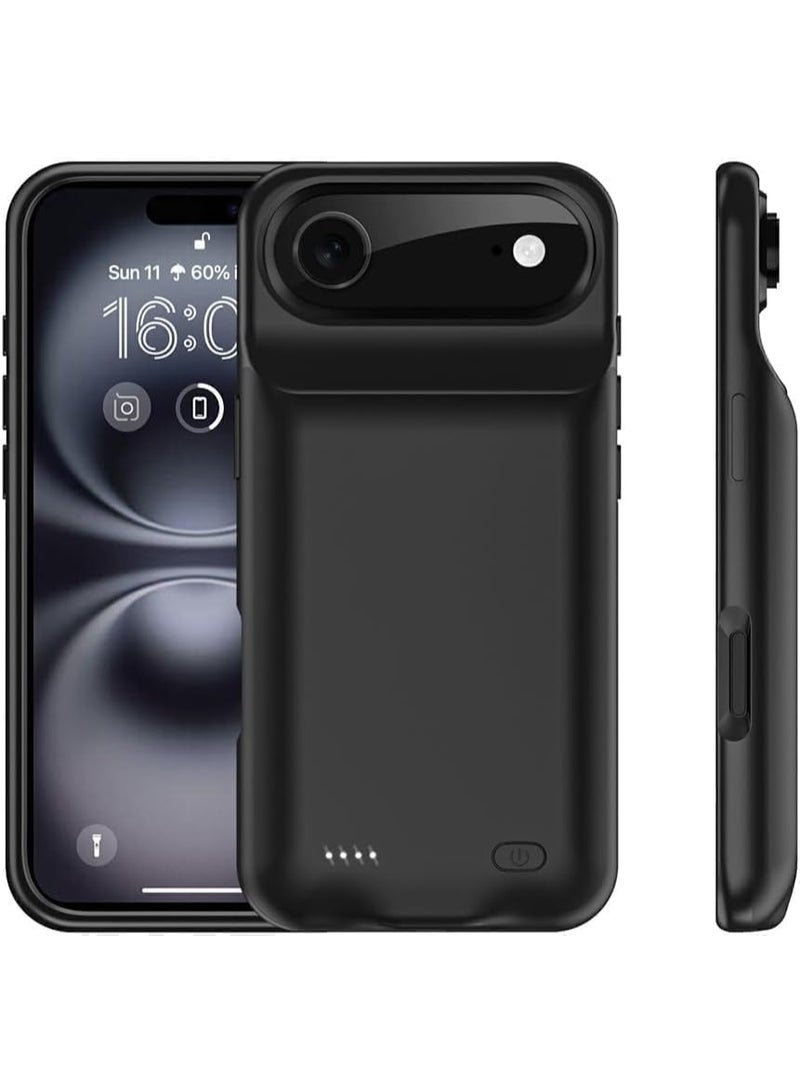 7000mAh Ultra-Slim Battery Case for iPhone 17 Air - Portable Charging Cover with LED Indicator - Black - Image 1