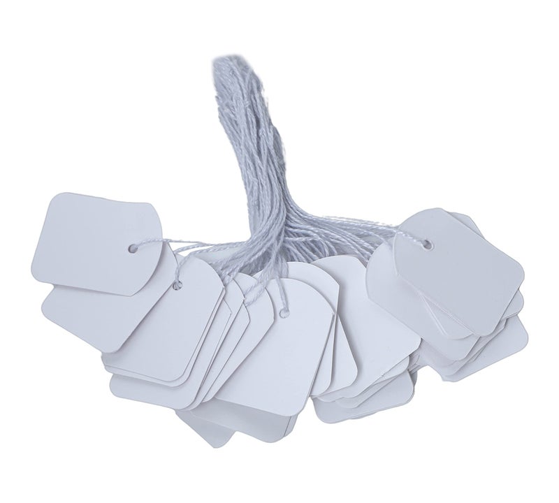 Zenomia Fancy Decorative Plain Price String with Tag, Jewelry Hanging Tags, 950 Pcs, 3 x 4 Cms - Image 1