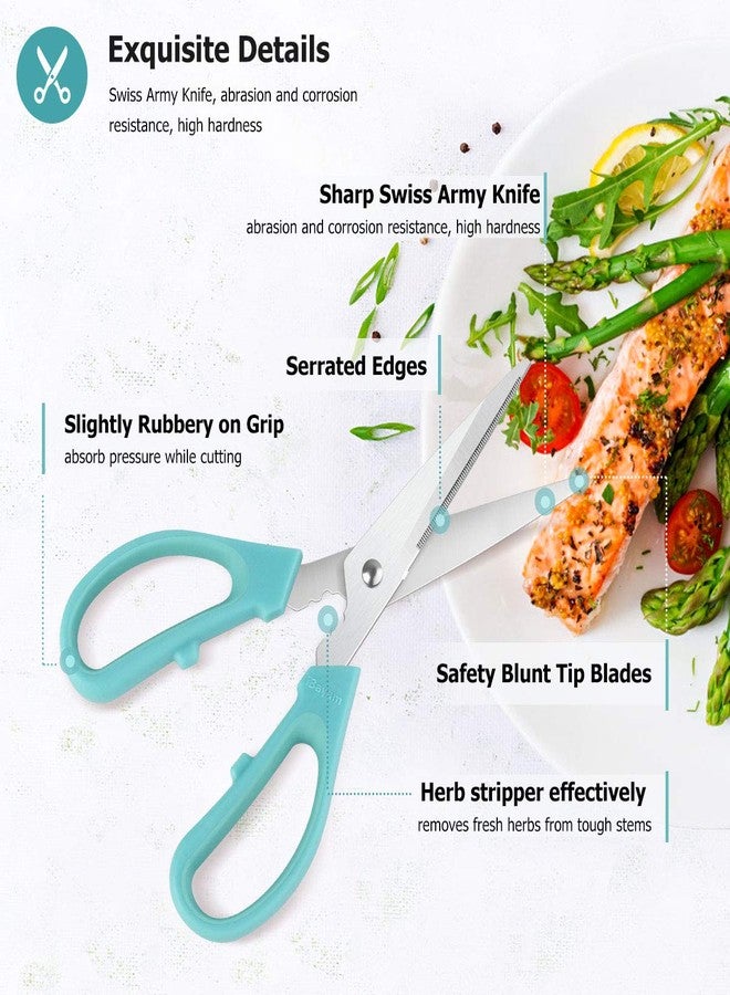iBayam Kitchen Shears Scissors, iBayam 3-Color Stainless Steel Dishwasher Safe Food Scissors for Herbs Chicken Meat Poultry Fish BBQ, 8 Inch Utility Cooking Scissors for Women Men with Small Hands - Image 2