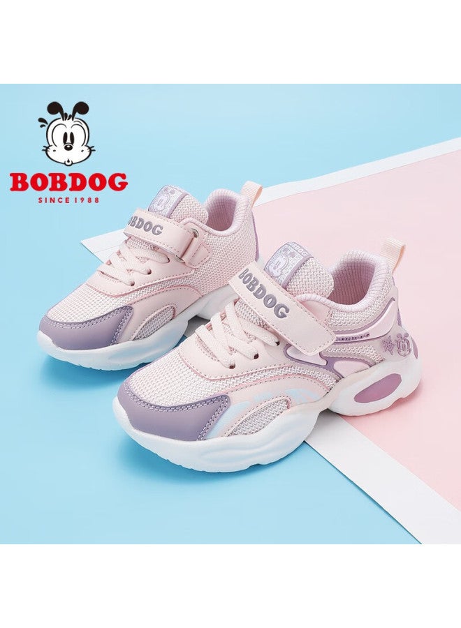 BOBDOG Bobdog Children's Shoes, Girls' Mesh Casual Shoes, Spring And Autumn Breathable Kids' Sneakers, 102521006, Light Pink/lotus Purple, Size 31 - Image 2