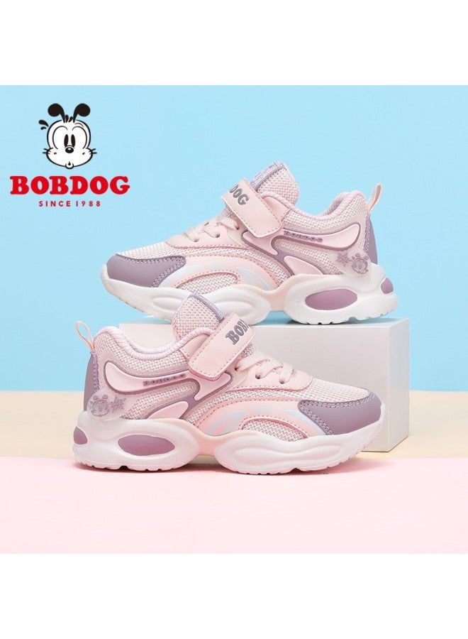 BOBDOG Bobdog Children's Shoes, Girls' Mesh Casual Shoes, Spring And Autumn Breathable Kids' Sneakers, 102521006, Light Pink/lotus Purple, Size 31 - Image 1