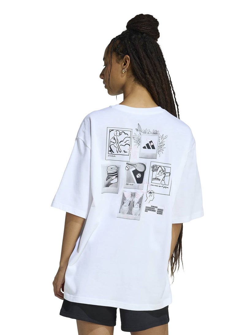 Adidas Mini Embroidery Oversized Graphic T-Shirt - Image 2