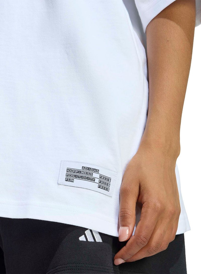 Adidas Mini Embroidery Oversized Graphic T-Shirt - Image 4