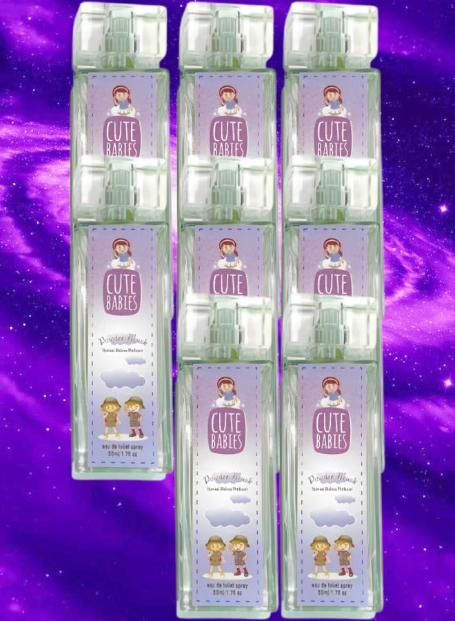Cute 8 Pieces Babies Powder Musk Perfume 50ml EDT - Image 1