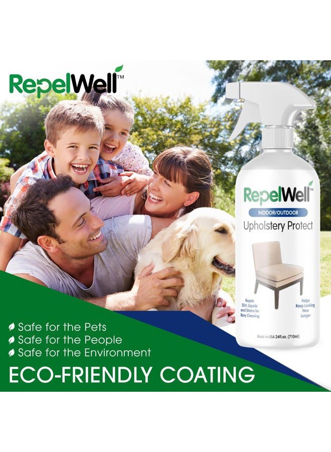 RepelWell Upholstery Protect Stain & Water Repellent Spray (24oz) Eco-Friendly, Pet-Safe Spray Keeps Your Fabric, Leather & Suede Upholstery Looking Like New - Image 2