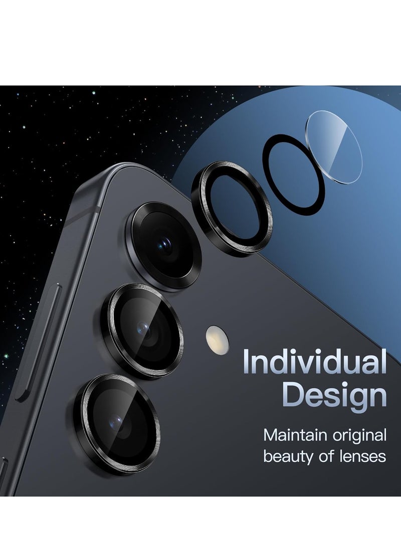 BORTONY Samsung Galaxy S25 Plus 5G Camera Lens Protector 9H Tempered Glass Metal Individual Ring Cover Easy Installation For Samsung Galaxy S25 Plus  - Image 3