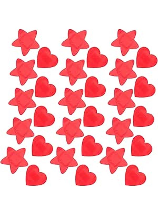 30 Adhesive Bandages Set Heart Star Shaped Flexible Plasters For Wound Protection First Aid - Image 1