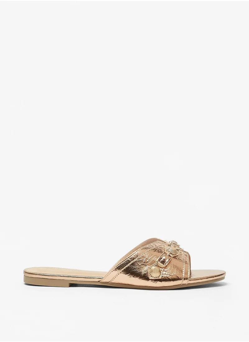 Flora Bella Embellished Slip On Slides