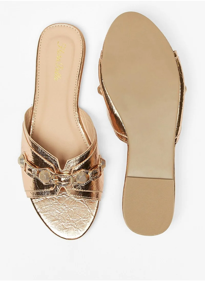 Flora Bella Embellished Slip On Slides
